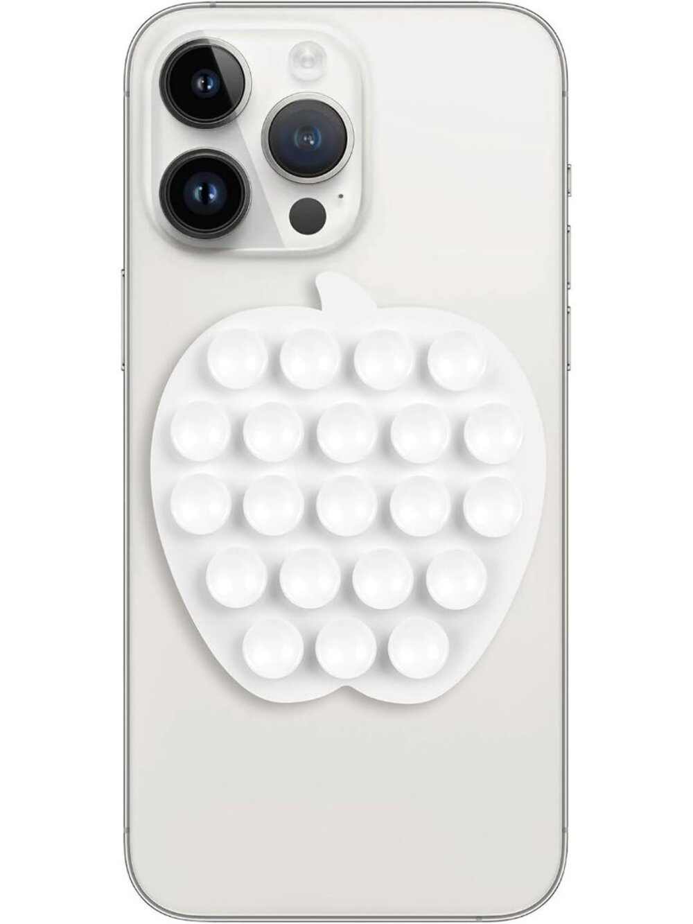 White Strong Silicone Suction Sticky Grip Suitable for Selfies on Mirrors